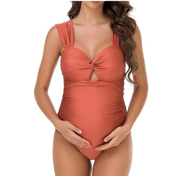One Piece Smocked Maternity Swimsuit M *NWT* - Picture 3 of 8